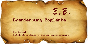 Brandenburg Boglárka névjegykártya