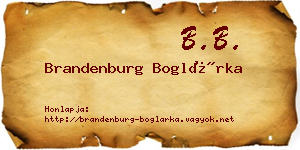 Brandenburg Boglárka névjegykártya